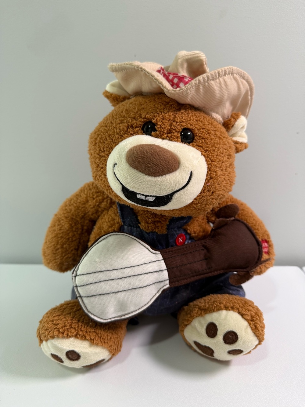 Goffa International Cowboy Bear Plush Toy with Overalls and Hat Not Tested